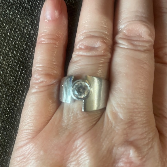 925 Silver Ring Rhodium Plate - Picture 1 of 3